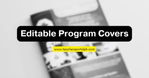 Editable program cover for school programs from Teachers Portal PH